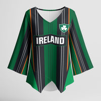 2026 Autumn Rugby Nations Ireland Custom Kimono Sleeve Blouse Shamrock Gold Green Stripes Style
