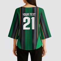 2026 Autumn Rugby Nations Ireland Custom Kimono Sleeve Blouse Shamrock Gold Green Stripes Style