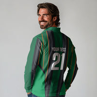 2026 Autumn Rugby Nations Ireland Custom Long Sleeve Polo Shirt Shamrock Gold Green Stripes Style