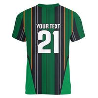 2026 Autumn Rugby Nations Ireland Custom Women V-Neck T-Shirt Shamrock Gold Green Stripes Style