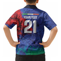 2026 Autumn Rugby Nations Italy Custom Kid Hawaiian Shirt Flag Italian Watercolour Art