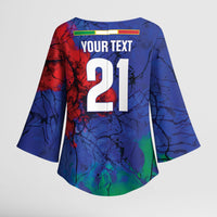 2026 Autumn Rugby Nations Italy Custom Kimono Sleeve Blouse Flag Italian Watercolour Art
