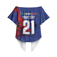 2026 Autumn Rugby Nations Italy Custom Off Shoulder Wrap Waist Top Flag Italian Watercolour Art