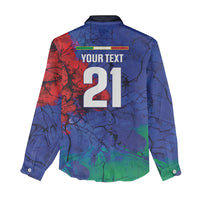 2026 Autumn Rugby Nations Italy Custom Women Casual Shirt Flag Italian Watercolour Art