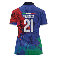 2026 Autumn Rugby Nations Italy Custom Women Polo Shirt Flag Italian Watercolour Art