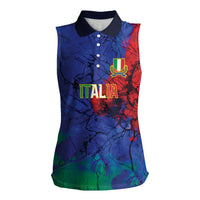 2026 Autumn Rugby Nations Italy Custom Women Sleeveless Polo Shirt Flag Italian Watercolour Art