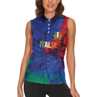 2026 Autumn Rugby Nations Italy Custom Women Sleeveless Polo Shirt Flag Italian Watercolour Art