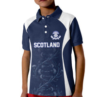 2026 Autumn Rugby Nations Scotland Custom Kid Polo Shirt Scottish Thistle DNA Sporty
