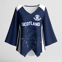 2026 Autumn Rugby Nations Scotland Custom Kimono Sleeve Blouse Scottish Thistle DNA Sporty