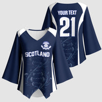 2026 Autumn Rugby Nations Scotland Custom Kimono Sleeve Blouse Scottish Thistle DNA Sporty