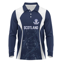 2026 Autumn Rugby Nations Scotland Custom Long Sleeve Polo Shirt Scottish Thistle DNA Sporty
