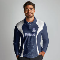 2026 Autumn Rugby Nations Scotland Custom Long Sleeve Polo Shirt Scottish Thistle DNA Sporty