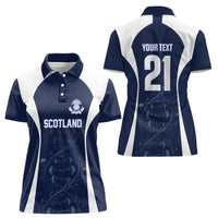 2026 Autumn Rugby Nations Scotland Custom Women Polo Shirt Scottish Thistle DNA Sporty