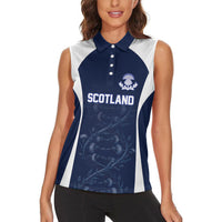 2026 Autumn Rugby Nations Scotland Custom Women Sleeveless Polo Shirt Scottish Thistle DNA Sporty