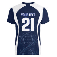 2026 Autumn Rugby Nations Scotland Custom Women V-Neck T-Shirt Scottish Thistle DNA Sporty