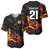 2026 Autumn Rugby Nations Wales Custom Baseball Jersey Black Cymru Welsh Dragon