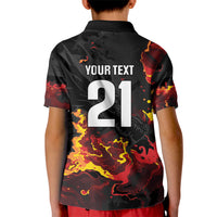 2026 Autumn Rugby Nations Wales Custom Kid Polo Shirt Black Cymru Welsh Dragon