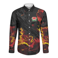 2026 Autumn Rugby Nations Wales Custom Long Sleeve Button Shirt Black Cymru Welsh Dragon