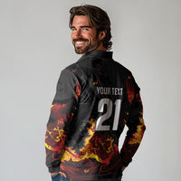 2026 Autumn Rugby Nations Wales Custom Long Sleeve Polo Shirt Black Cymru Welsh Dragon