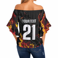 2026 Autumn Rugby Nations Wales Custom Off Shoulder Wrap Waist Top Black Cymru Welsh Dragon