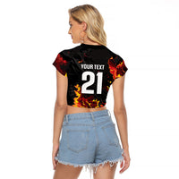 2026 Autumn Rugby Nations Wales Custom Raglan Cropped T Shirt Black Cymru Welsh Dragon