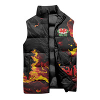 2026 Autumn Rugby Nations Wales Custom Sleeveless Puffer Jacket Black Cymru Welsh Dragon