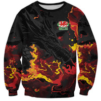 2026 Autumn Rugby Nations Wales Custom Sweatshirt Black Cymru Welsh Dragon