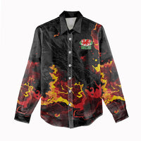 2026 Autumn Rugby Nations Wales Custom Women Casual Shirt Black Cymru Welsh Dragon