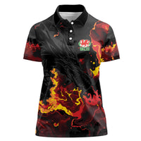 2026 Autumn Rugby Nations Wales Custom Women Polo Shirt Black Cymru Welsh Dragon