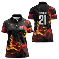 2026 Autumn Rugby Nations Wales Custom Women Polo Shirt Black Cymru Welsh Dragon