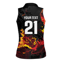 2026 Autumn Rugby Nations Wales Custom Women Sleeveless Polo Shirt Black Cymru Welsh Dragon