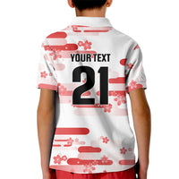 2026 Autumn Rugby Nations Japan Custom Kid Polo Shirt White Sakura Japanese Asanoha Seigaiha