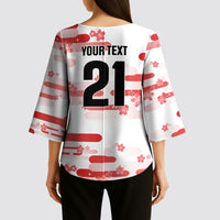 2026 Autumn Rugby Nations Japan Custom Kimono Sleeve Blouse White Sakura Japanese Asanoha Seigaiha