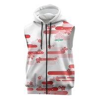 2026 Autumn Rugby Nations Japan Custom Sleeveless Zip Hoodie White Sakura Japanese Asanoha Seigaiha
