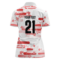 2026 Autumn Rugby Nations Japan Custom Women Polo Shirt White Sakura Japanese Asanoha Seigaiha