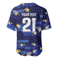 2026 Autumn Rugby Nations Japan Custom Baseball Jersey Blue Sakura Japanese Asanoha Seigaiha
