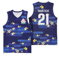 2026 Autumn Rugby Nations Japan Custom Basketball Jersey Blue Sakura Japanese Asanoha Seigaiha