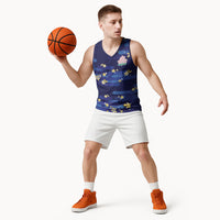 2026 Autumn Rugby Nations Japan Custom Basketball Jersey Blue Sakura Japanese Asanoha Seigaiha