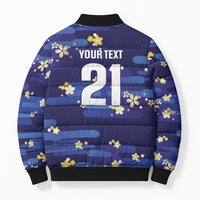 2026 Autumn Rugby Nations Japan Custom Bomber Puffer Jacket Blue Sakura Japanese Asanoha Seigaiha