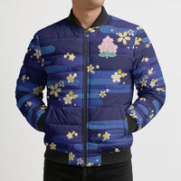 2026 Autumn Rugby Nations Japan Custom Bomber Puffer Jacket Blue Sakura Japanese Asanoha Seigaiha