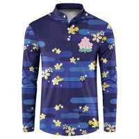 2026 Autumn Rugby Nations Japan Custom Button Sweatshirt Blue Sakura Japanese Asanoha Seigaiha