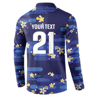 2026 Autumn Rugby Nations Japan Custom Button Sweatshirt Blue Sakura Japanese Asanoha Seigaiha