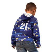 2026 Autumn Rugby Nations Japan Custom Kid Hoodie Blue Sakura Japanese Asanoha Seigaiha