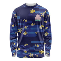2026 Autumn Rugby Nations Japan Custom Long Sleeve Shirt Blue Sakura Japanese Asanoha Seigaiha