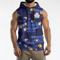 2026 Autumn Rugby Nations Japan Custom Sleeveless Hoodie Blue Sakura Japanese Asanoha Seigaiha