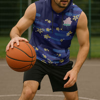 2026 Autumn Rugby Nations Japan Custom Sleeveless Hoodie Blue Sakura Japanese Asanoha Seigaiha