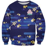 2026 Autumn Rugby Nations Japan Custom Sweatshirt Blue Sakura Japanese Asanoha Seigaiha