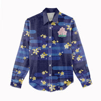 2026 Autumn Rugby Nations Japan Custom Women Casual Shirt Blue Sakura Japanese Asanoha Seigaiha