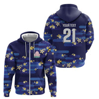 2026 Autumn Rugby Nations Japan Custom Zip Hoodie Blue Sakura Japanese Asanoha Seigaiha
