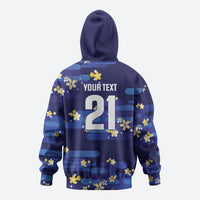 2026 Autumn Rugby Nations Japan Custom Zip Hoodie Blue Sakura Japanese Asanoha Seigaiha
